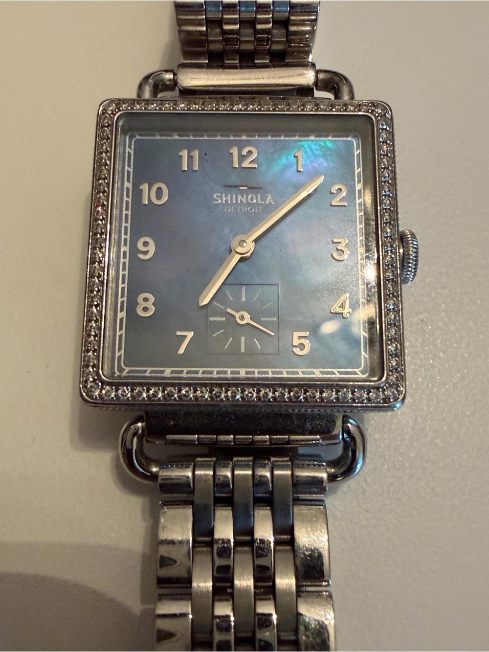 Shinola Silver Watch with Blue Mother-of-Pearl Dial - Picture 2 of 7